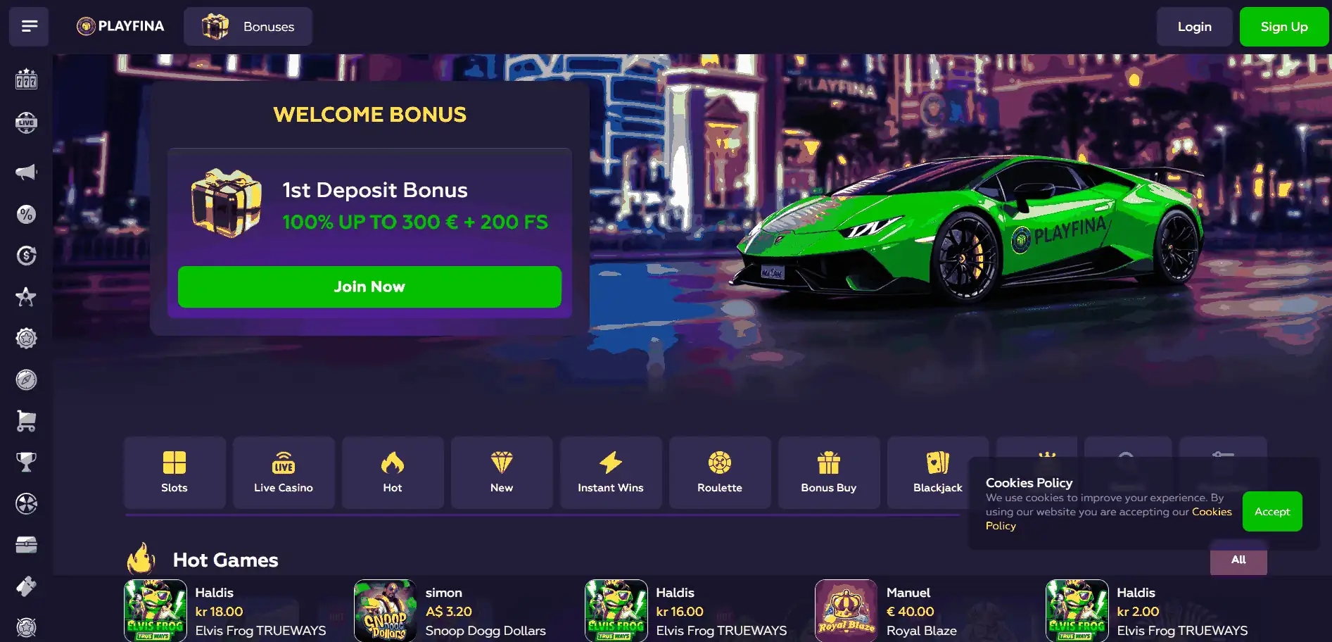 menu kasyna playfina