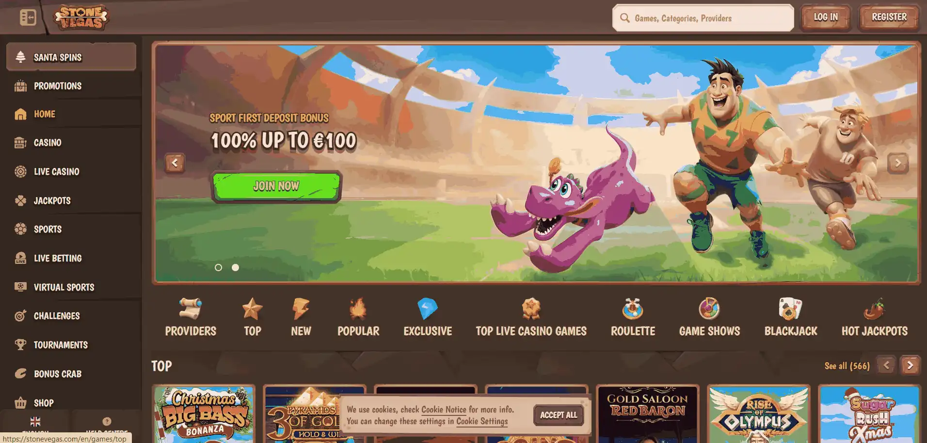 menu kasyna stonevegas